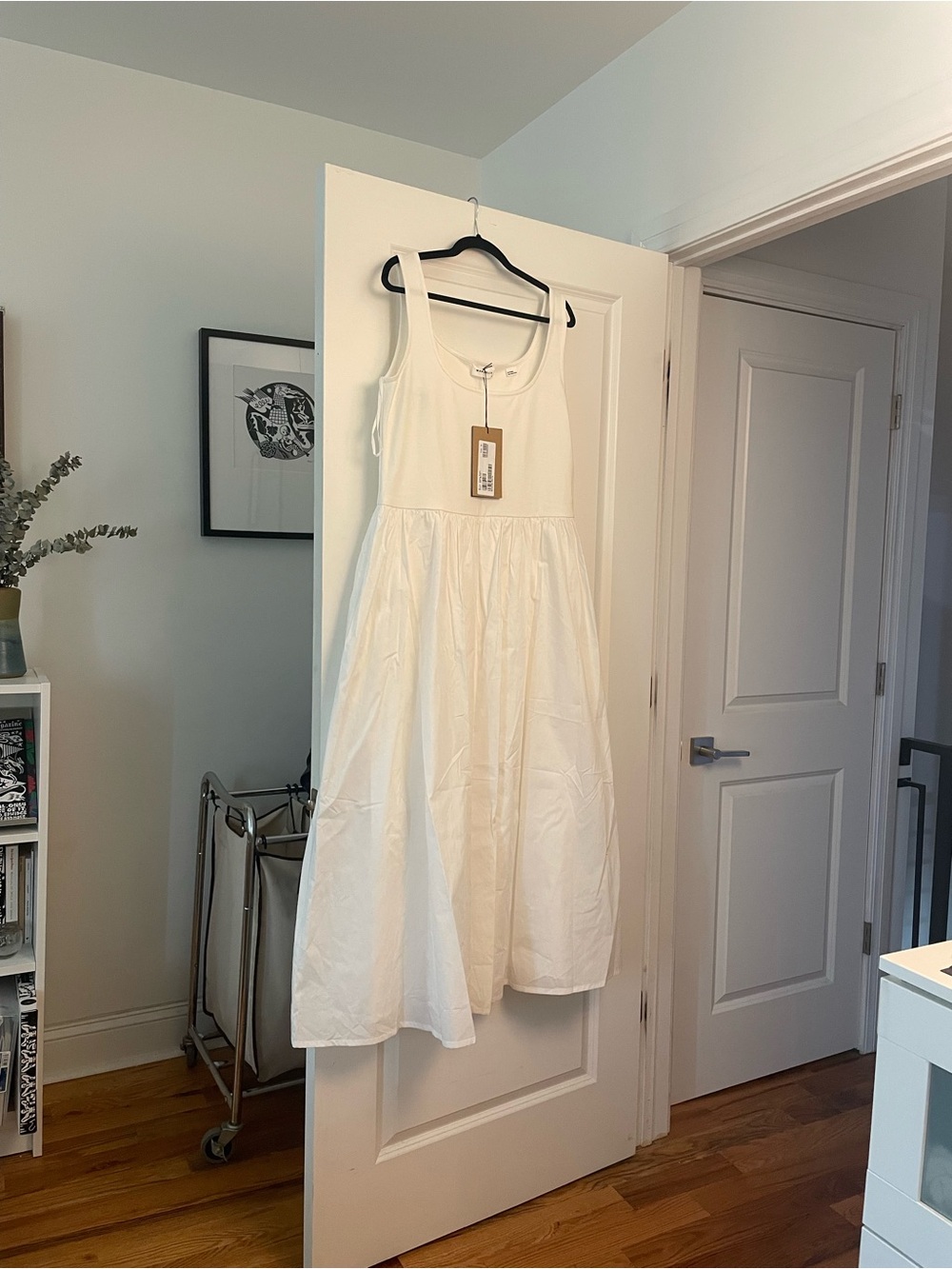 Clara Mixed Material Maxi Dress in Ivory